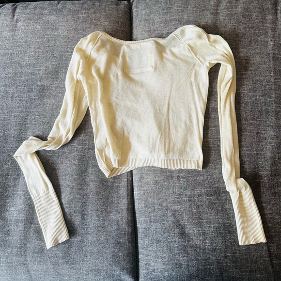 Vintage Abercrombie & Fitch Cream vanilla Knit Cardigan Shrug - Picture 4 of 4
